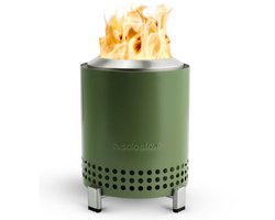 foto van Solo Stove Mesa Vuurplaats voor op tafel met standaard | Rookarm minivuur voor in de stad en voorsteden, Werkt op pellets of hout, veilig, roestvrij staal, met reistas, 17,5 x 13 cm, 635 g, Groen