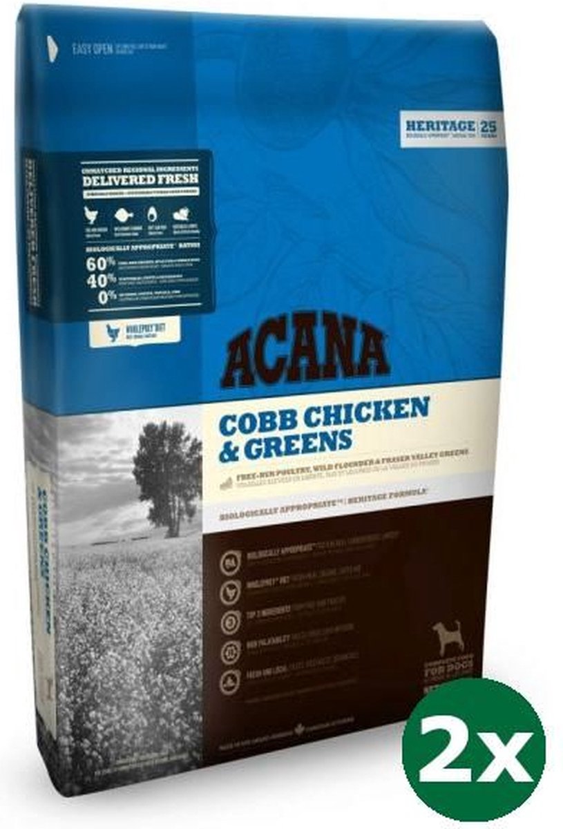 2x11,4 kg Acana dog adult dog hondenvoer