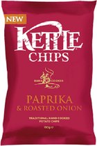 Kettle Chips Paprika & Onion handgebakken aardappelchips op smaak gebracht met paprika en geroosterde uien Zak van 150g