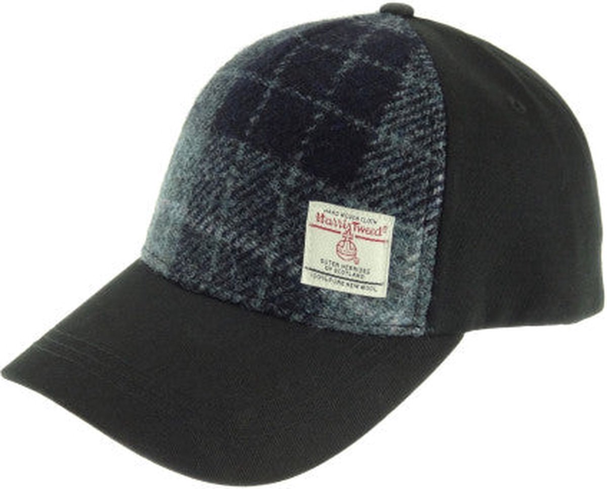 Glen Appin Baseball Cap Grijs en Zwart Tartan (Grey and Black Tartan) - Made in Scotland