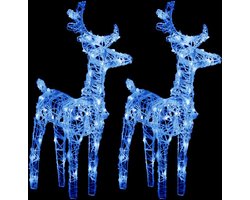 vidaXL-Rennes de Noël-2-pcs-80-LED-acrylique-bleu