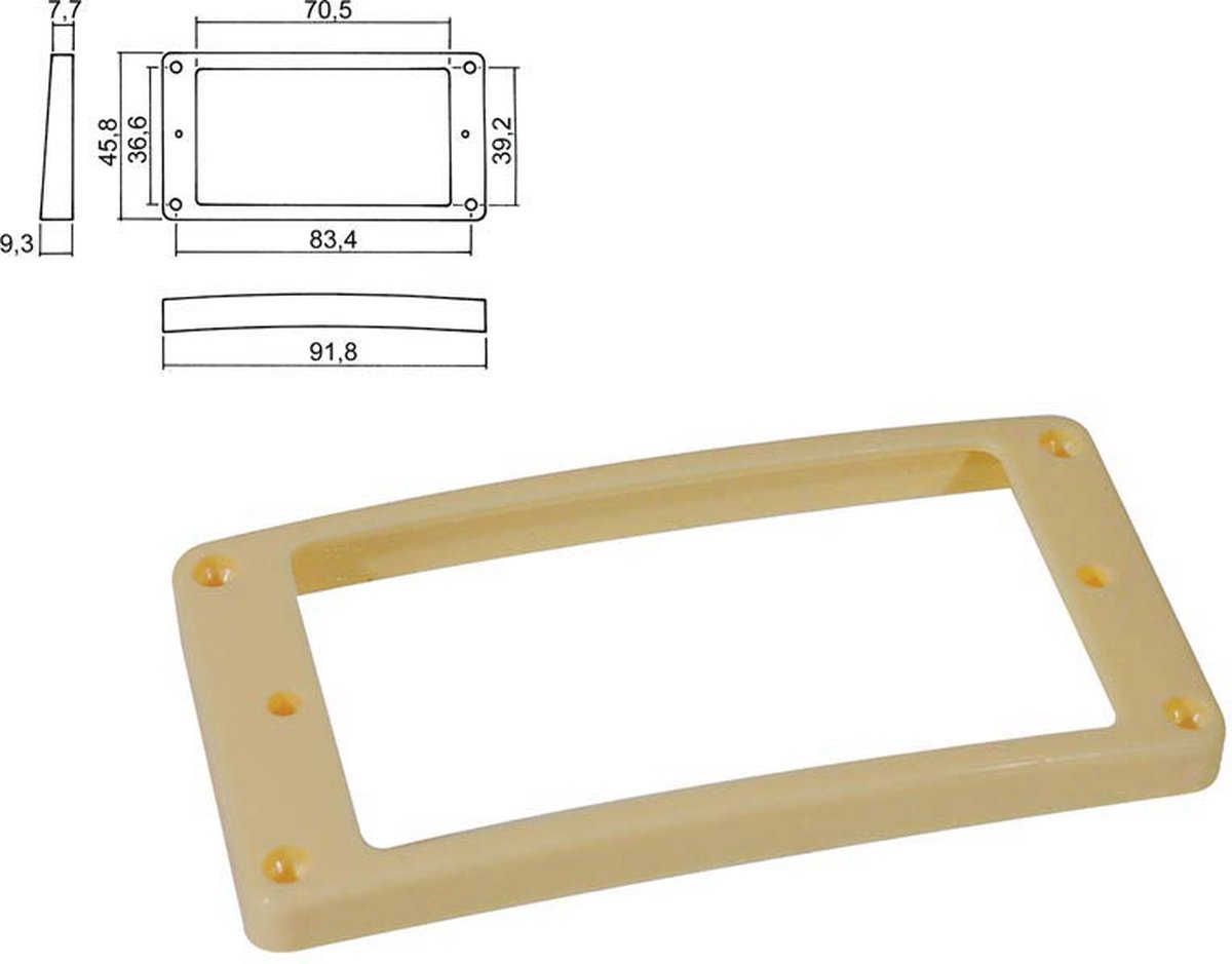 Boston HPR-08-TCR Slanted Ivoorkleur Pickup Ring voor Humbucker