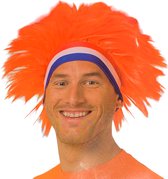 Oranje pruik | Wig Spikes | Hup Holland