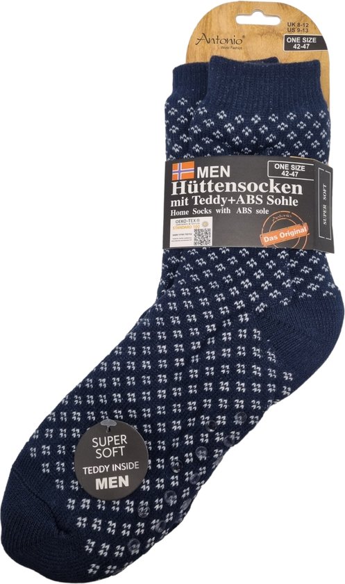 Antonio Heren Huissokken - Blauw - Antislip ABS - One Size (42-46) -  Hüttensocken -... | bol.com