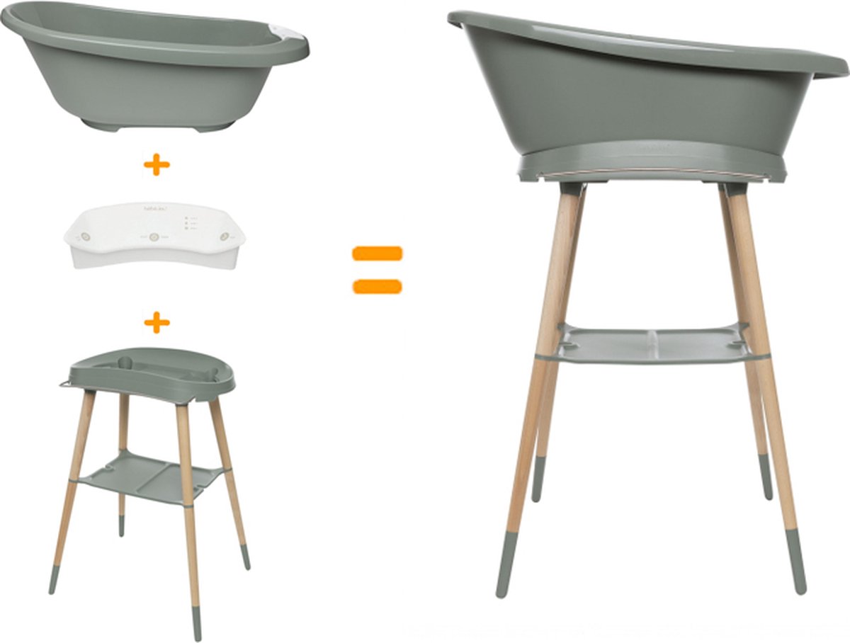 Goedkoopste Bundel! bad Sense edition (Bad, digitale thermometer en standaard) in de kleur 'Breeze Green' van bébé-jou.