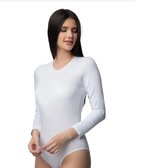 DONEX-Body Manches Longues Femme-1 Pièce-Sous- Sous-vêtements Femme-Couleur-Blanc-Taille-XL