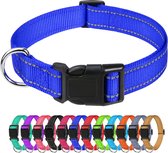 Reflecterende Hondenhalsband - Halsband Hond - Reflecterend - Donkerblauw - Maat L - 40/60 CM