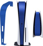 Playstation 5 Mid Skin - Carbon Fiber Blue - Middle Skin - Middenpaneel Sticker - PS5 Accessoires - Carbon Blauw