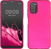 kwmobile telefoonhoesje geschikt voor Nokia G21 / G11 - Hoesje voor smartphone - Back cover in metallic roze