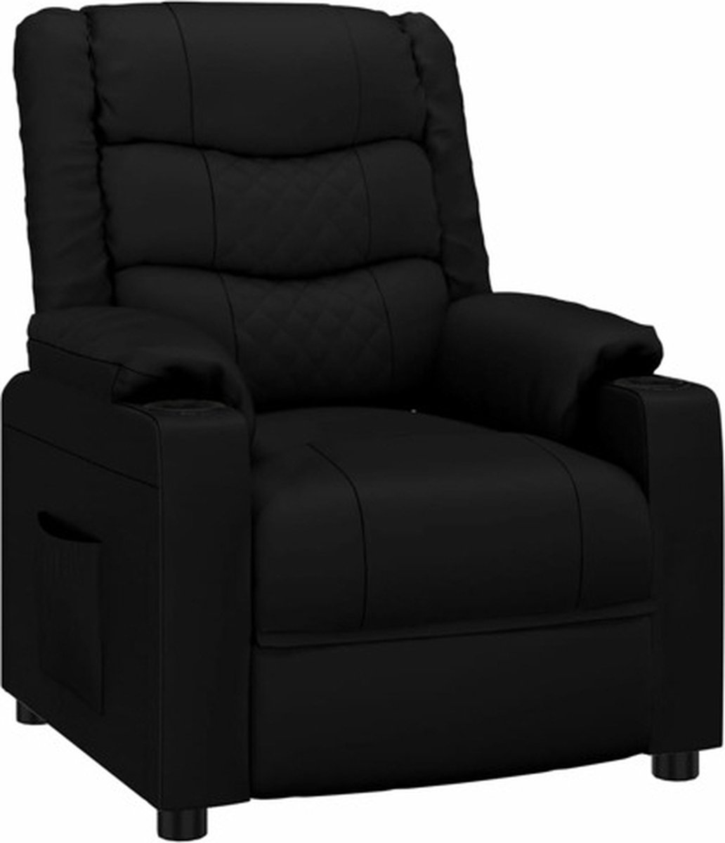 vidaXL Fauteuil - verstelbaar - kunstleer - zwart