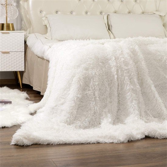 Paco Home Decoratieve Woonkamer Deken Knusse Sprei Wasbaar Sofa Deken Slaapkamer Shaggy Unicoloured Fluffy Zacht, Kleur:Grijs, Maat:150x200cm