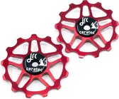 JRC-Components 13T Pulley Wheels for Shimano MTB 12 speed Red - Keramische derailleurwieltjes