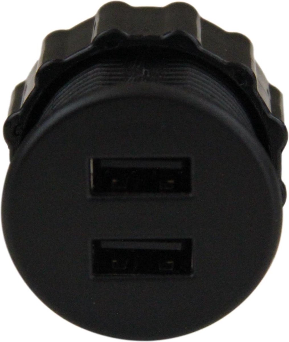 2 poorts USB-A oplaadpunt - Zwart