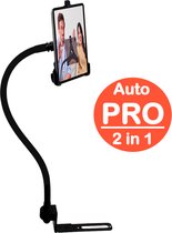 GOOS-E Tablet houder auto + Telefoonhouder auto PRO (6-14 inch) – iPad houder auto – tablethouder - voorin + achterin - Sterk & Flexibel - NL design