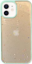 Smartphonica iPhone 12 Mini TPU hoesje doorzichtig met glitters - Blauw / Back Cover geschikt voor Apple iPhone 12 Mini