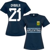 Argentinië Dybala 21 Dames Team T-Shirt - Navy - XXL - 16