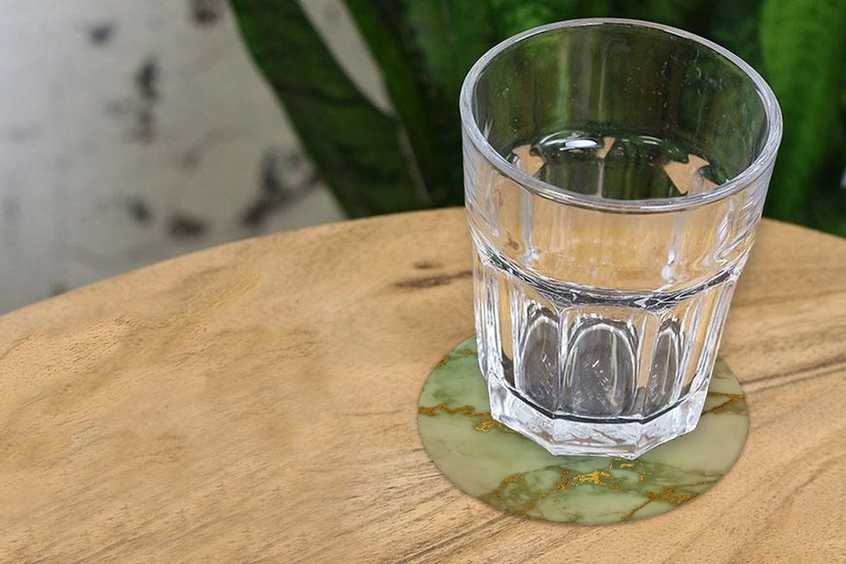 6 Stuks Luxe Ronde Marmer Onderzetters voor Glazen - 10 cm