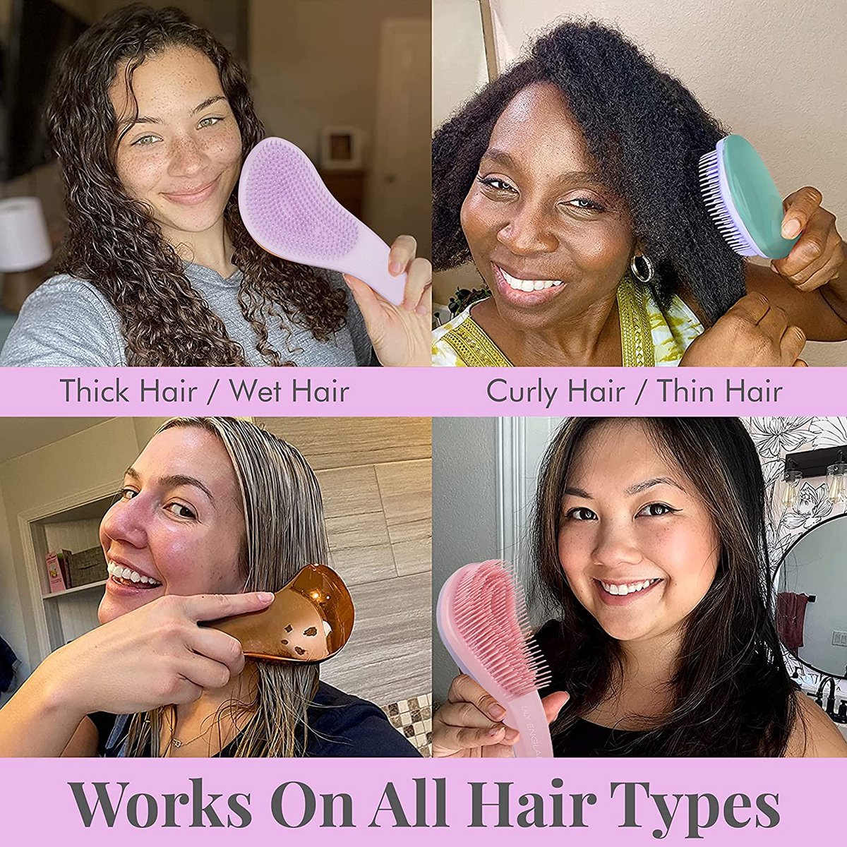 Detangling Brush and Comb Set Detangler haarborstel voor dik