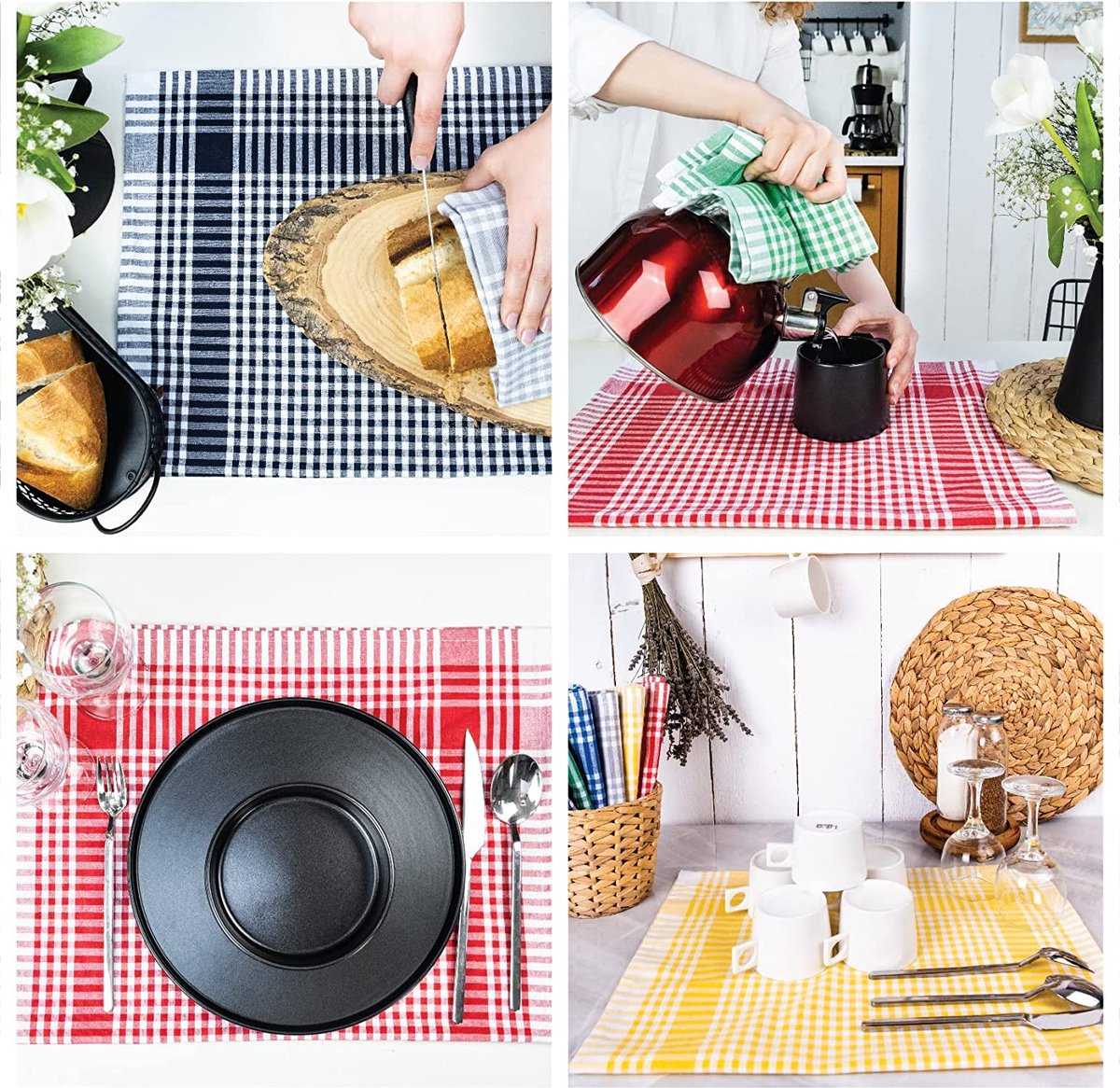 Lot De 10 Torchons Torsadés - Qualité Extra épaisse - 220 G-m² 100