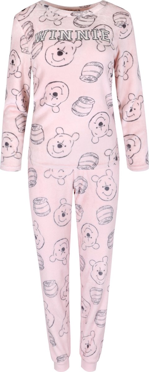 Winnie the Pooh Disney - Dames roze pyjama, fleece pyjama, lange mouwen, warm / XS