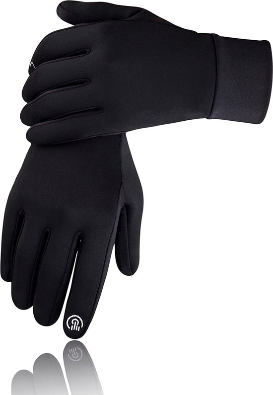 Handschoenen Heren Dames Winter Waterafstotend Touchscreen Zwart