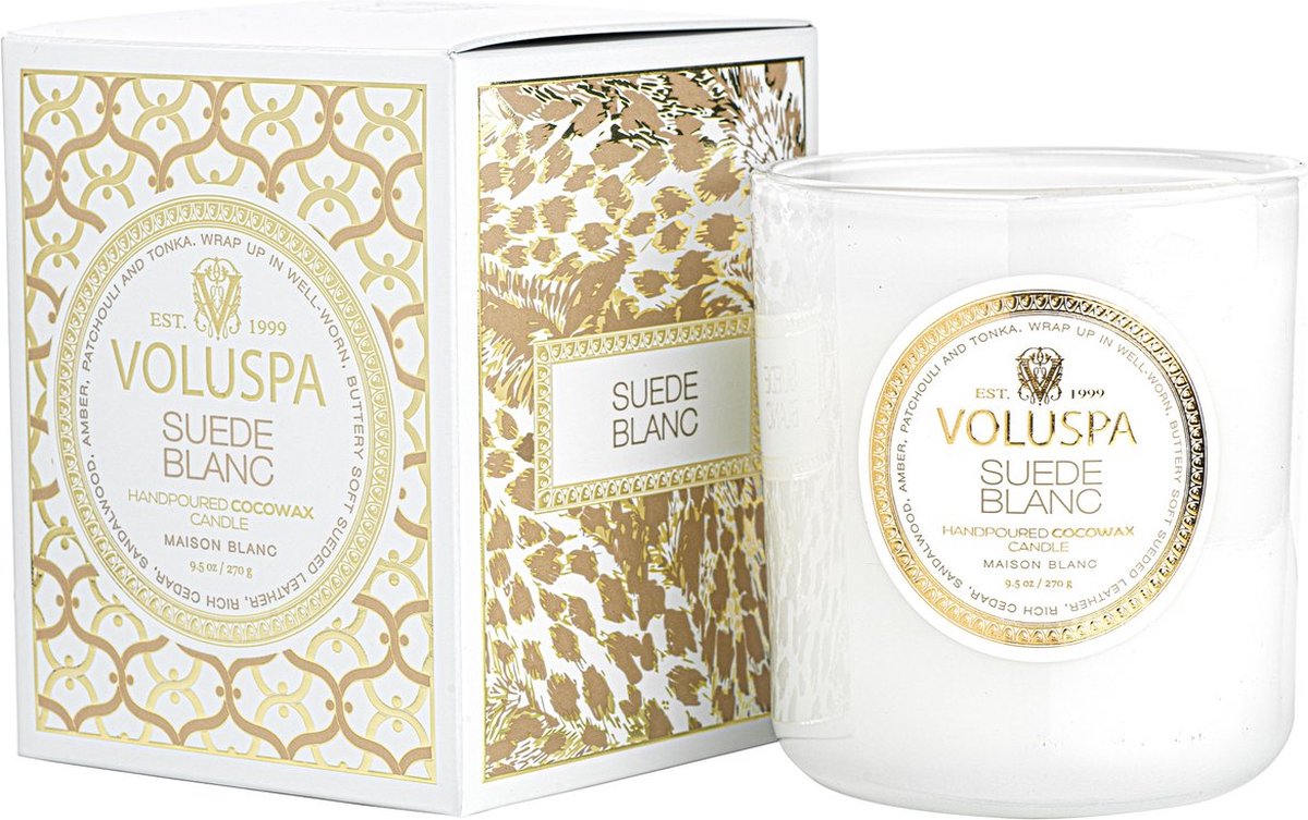 Voluspa Classic Candle Suede Blanc