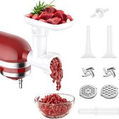 COFUN Vleesmolen-opzetstuk voor KitchenAid keukenmachine, vleesmolen voor Kitchenaid accessoires met maalschijf, worstvulhoorn, optionele accessoires voor KitchenAid blender