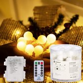 Lumières de Éclairage de Noël Springos | Intérieur & Extérieur | 7,5 m avec cordon | Batterie  | 50 LED | Blanc chaud