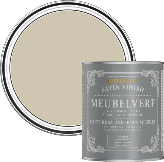 Foto: Rust oleum beige meubelverf zijdeglans zilversalie 750ml