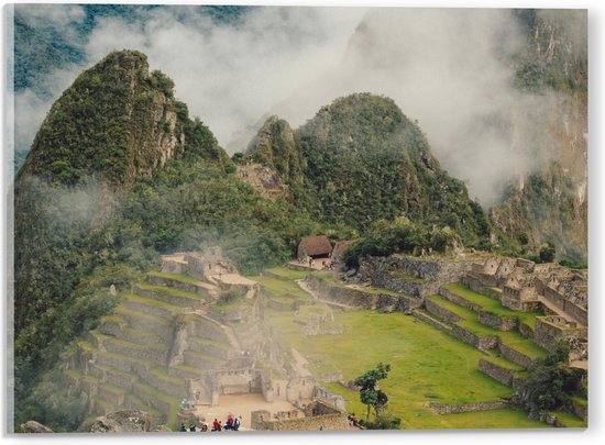 WallClassics - Acrylglas - Machu Pichu vanuit de Lucht - 40x30 cm Foto op Acrylglas (Wanddecoratie op Acrylaat)