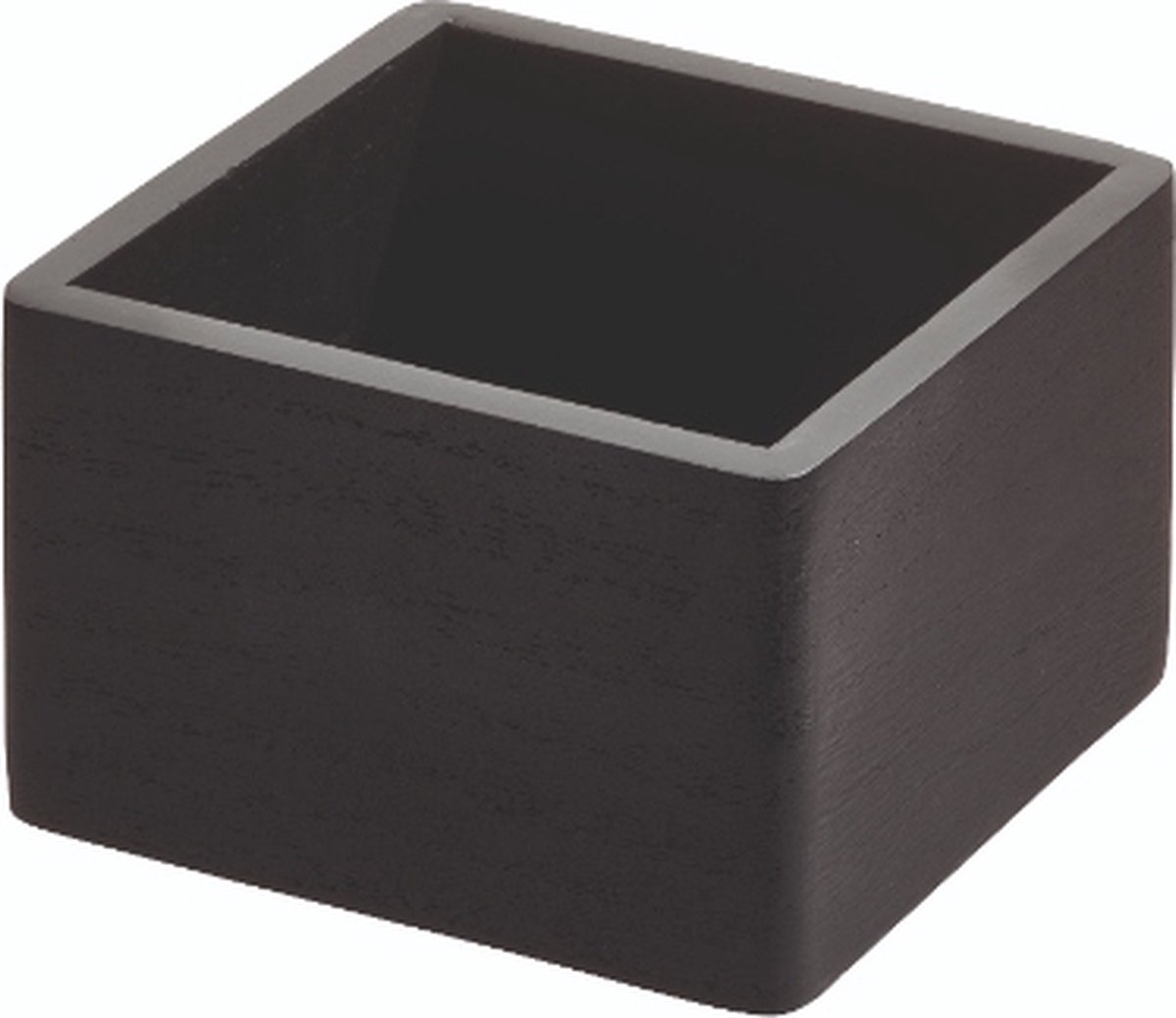 The Home Edit vierkant zwart opbergbakje hout - Wooden Onyx Collection - Small - Stapelbaar & Duurzaam