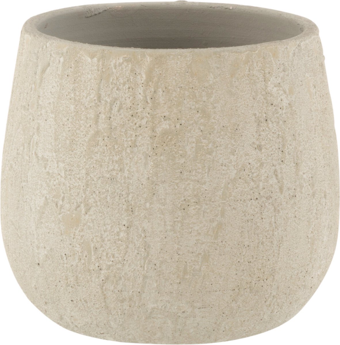 J-Line bloempot Spikkel - keramiek - grijs - medium - Ø20 x H18.5 cm