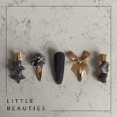 Little Beauties - haarclips - antraciet - goud - baby - peuter - meisje - set 5 stuks - haaraccessoires - cadeau - kids