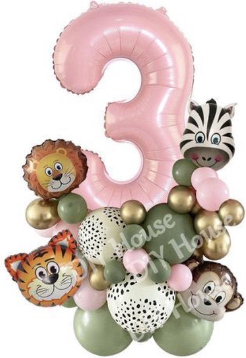vamei Ballonnen Dieren Safari Decoratie Verjaardag 1 Jaar met Jungle