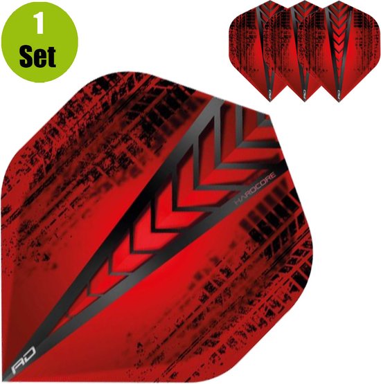 RedDragon Hardcore Radical Dartflights - Rood van Reddragon — afbeelding 2