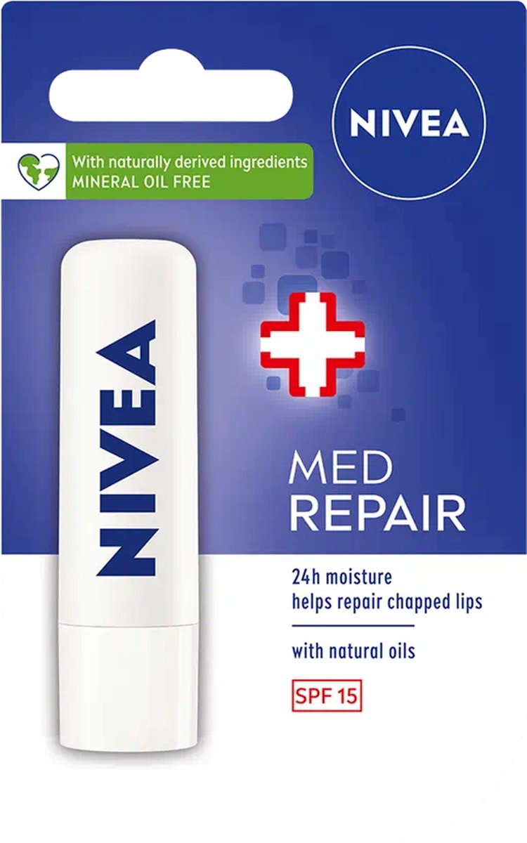 Nivea - Labello Med Repair Lippenbalsem - 5,5 ml Stick - SPF 15 -Lipbalsem - Lipbalm - Lipverzorging - Verrijkt met Shea boter en Bio Jojoba olie