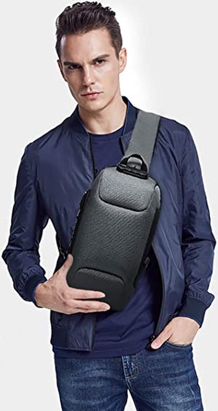Motel Ewell Kaal FANDARE Nieuwe borsttas, diefstalbeveiliging, sling bag voor 10,5 inch  tablet heren... | bol.com