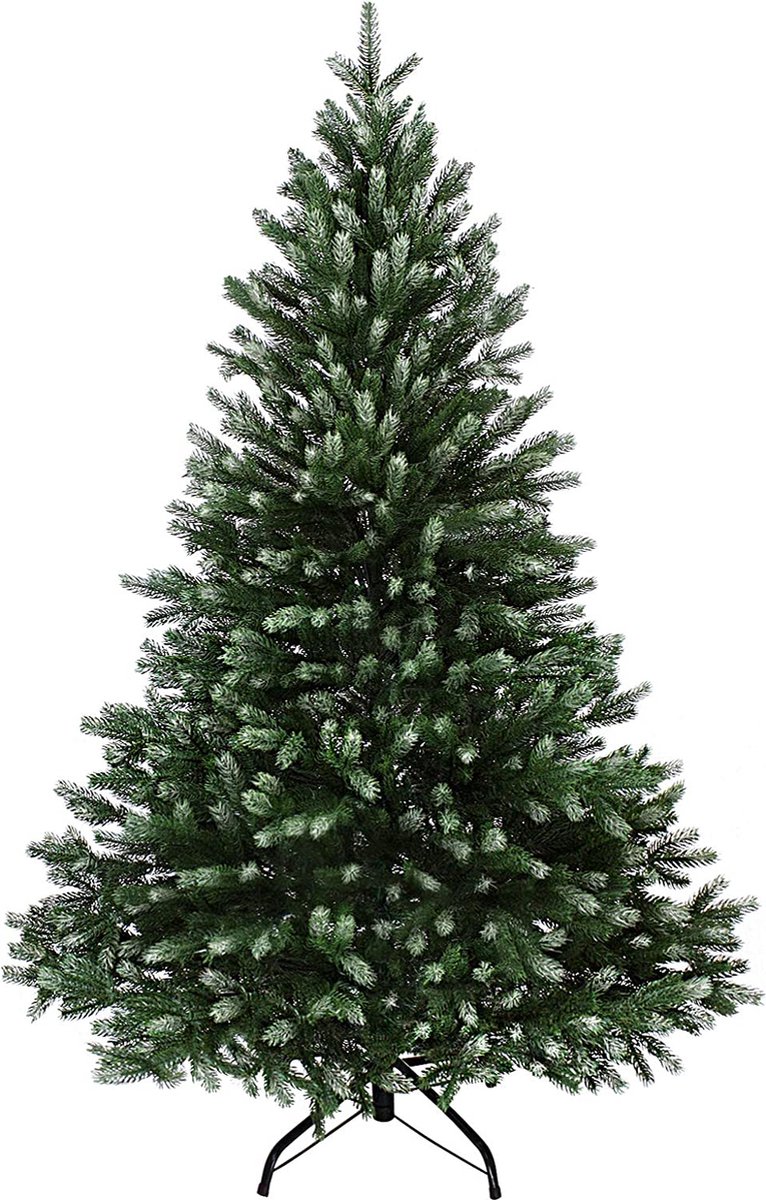 BB Sport Kerstboom Luxe 150 cm donkergroen - poedersuiker Kunstkerstboom PE/PVC Mix Kunstmatige Dennenboom