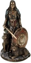 MadDeco - bronskleurig beeldje - Freya - godin van de vruchtbaarheid liefde en wellust - polystone - handgemaakt - 21 cm hoog