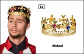 Couronne de roi de Luxe en or avec diamants - Couronne de roi du festival de fête à thème du carnaval du roi