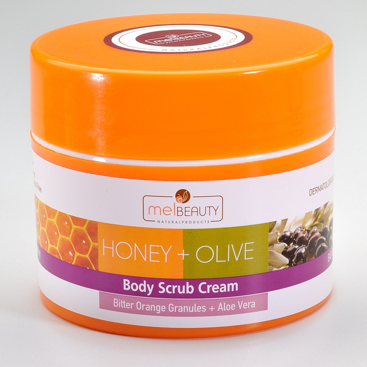 MelBeauty Natural Body Scrub Cream HONEY & OLIVE 200ml | Natuurlijke Scrub