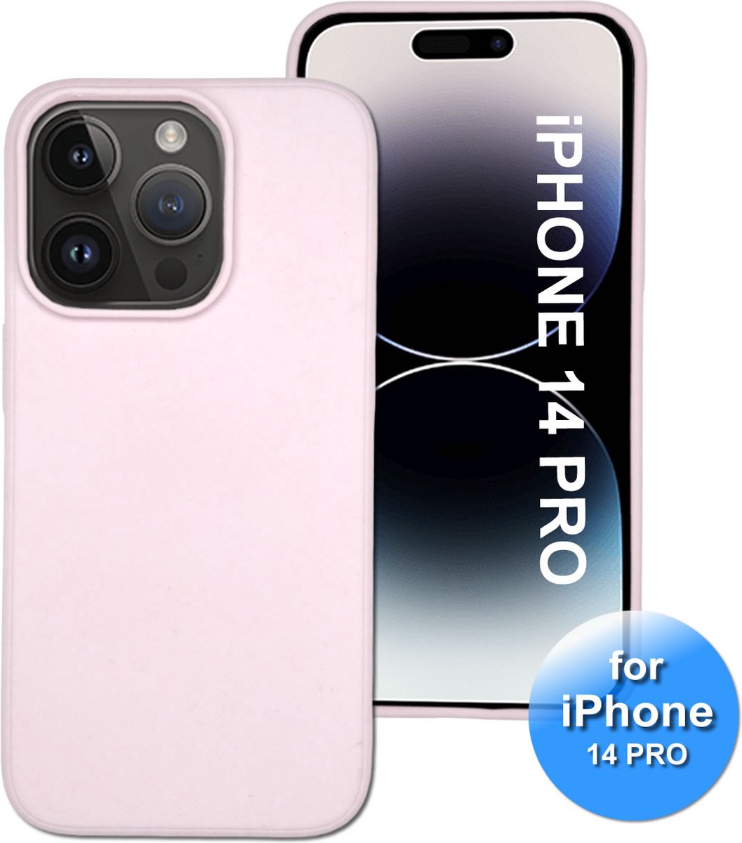 Hoesje geschikt voor de iPhone 14 Pro - telefoonhoesje - Back Cover van Siliconen - Roze