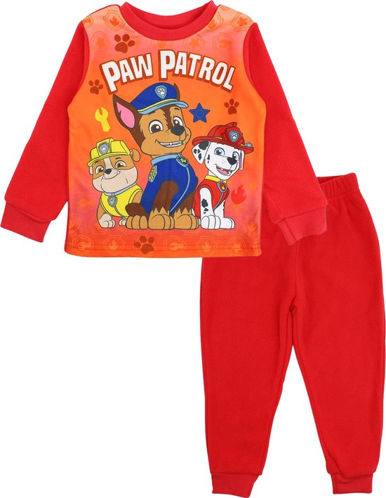 Paw Patrol- Kinderpyjama- Oranje- Fleece pyjama- Maat 92