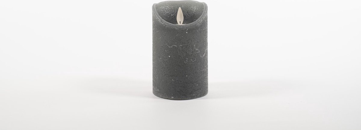 Rustic Wax Candle Moving Flame 7,5 x 12,5 cm Grey 3 x Aa Anna's Col...