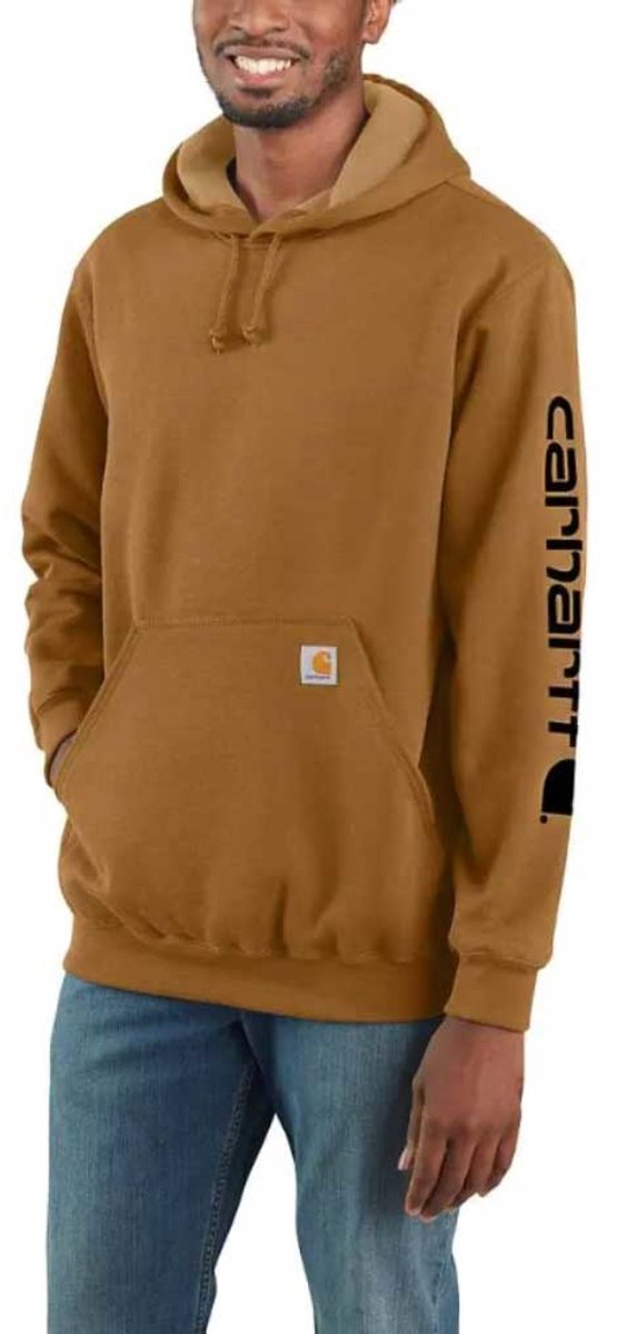 Carhartt Sleeve Logo Hooded Sweatshirt Heren Bruin