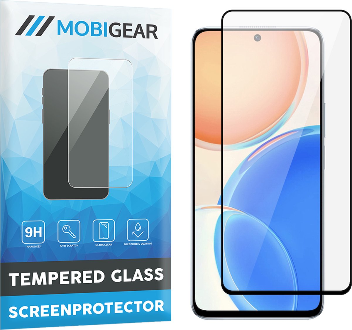 Mobigear Screenprotector geschikt voor HONOR X8 Glazen | Mobigear Premium Screenprotector - Case Friendly - Zwart