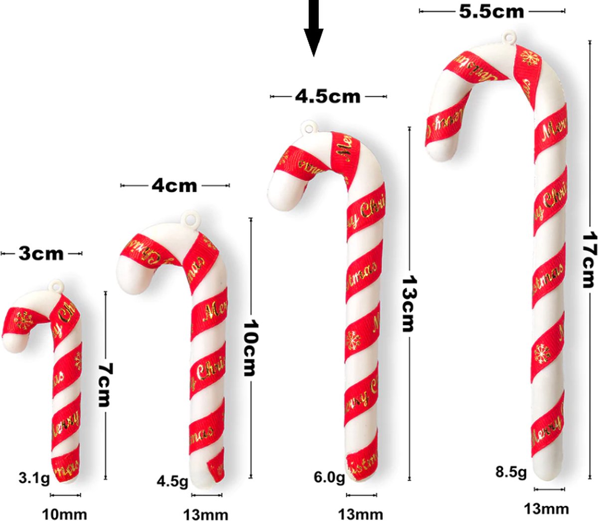 Rode Zuurstokken Zuurstokken Kersthangers set van 6 stuks Kerst