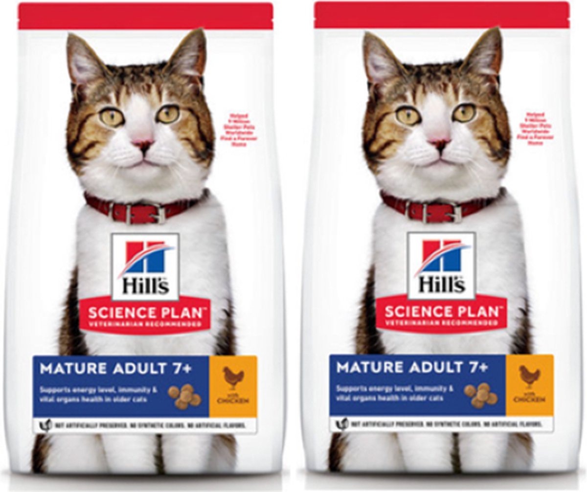 2x Hill's - Feline Mature Adult Kip - Kattenvoer - 7kg
