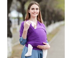foto van Baby Draagzak – Paars – Baby Carrier voor Baby en Peuter – Baby Sling – 95% Katoen & 5% Spandex