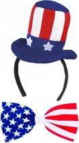 Boland USA/Amerika verkleed thema set hoed/vlinderstrik volwassenen